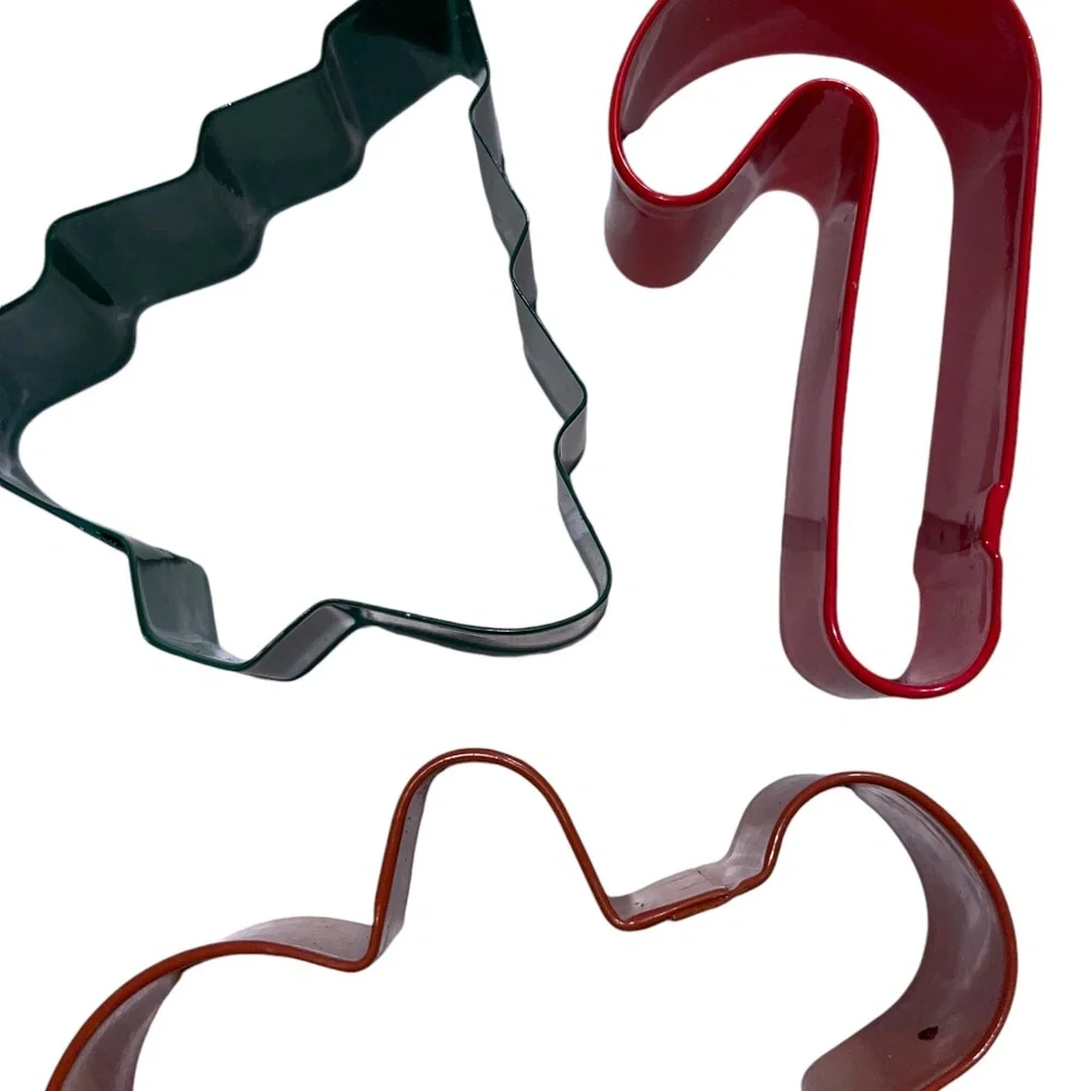 3 NWT Wilton Metal Cookie Cutters Candy‎ Cane Gingerbread Man Christmas Tree